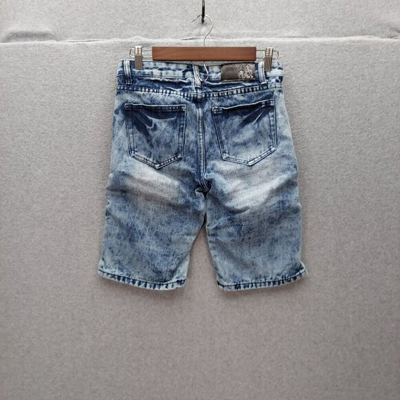 7even Souls Womens Denim Shorts Size 18 Blue Acid Wash Multiple Pockets & Zipper - Picture 6 of 6